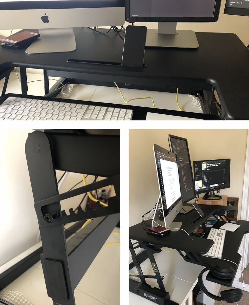 Standing desk setup for a web developer
